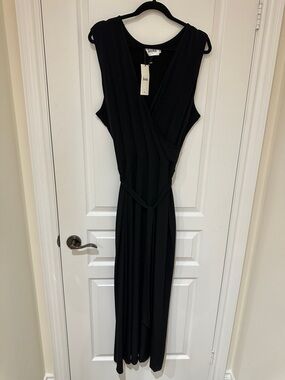Leota Black Maxi Wrap Dress